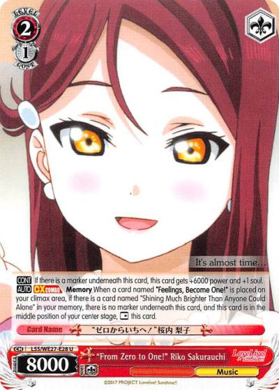 From Zero to One Riko Sakurauchi LSS/WE27-E28 U Love Live! Sunshine!! Extra Booster Card