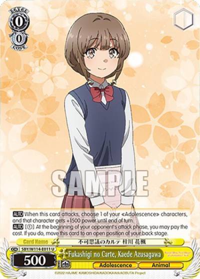 Fukashigi no Carte Kaede Azusagawa SBY/W114-E011 U Rascal Does Not Dream Series Card