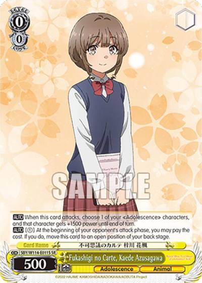 Fukashigi no Carte Kaede Azusagawa SR SBY/W114-E011S SR Rascal Does Not Dream Series Card