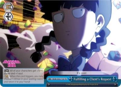 Fulfilling a Clients Request MOB/SX02-T20 TD Mob Psycho 100 Card