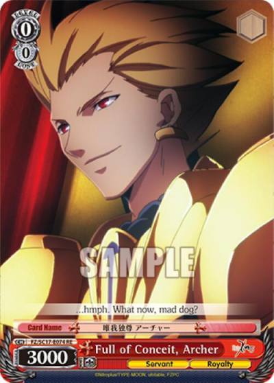 Full of Conceit Archer FZ/SC17-E074 RE Fate/Zero Chronicle Set Card