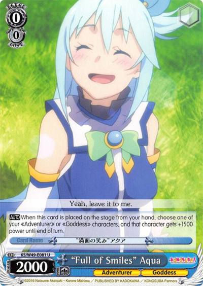 Full of Smiles Aqua KS/W49-E081 U KonoSuba Card