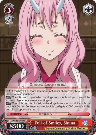 Full of Smiles Shuna TSK/S82-E031 RR That Time I Got Reincarnated as a Slime Vol.2 Card