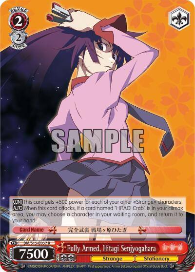 Fully Armed Hitagi Senjyogahara BM/S15-E057 R BAKEMONOGATARI Card