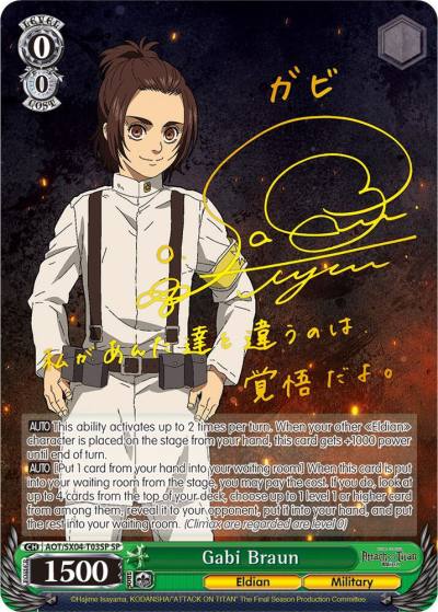 Gabi Braun SP AOT/SX04-T03SP SP Attack On Titan: Final Season Card