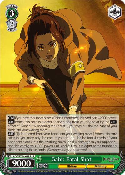 Gabi Fatal Shot SR AOT/SX04-028S SR Attack On Titan: Final Season Card