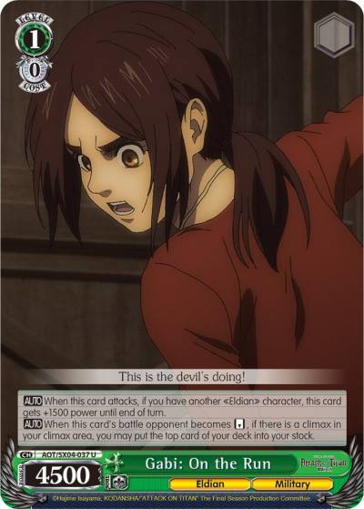 Gabi On the Run AOT/SX04-037 U Attack On Titan: Final Season Card