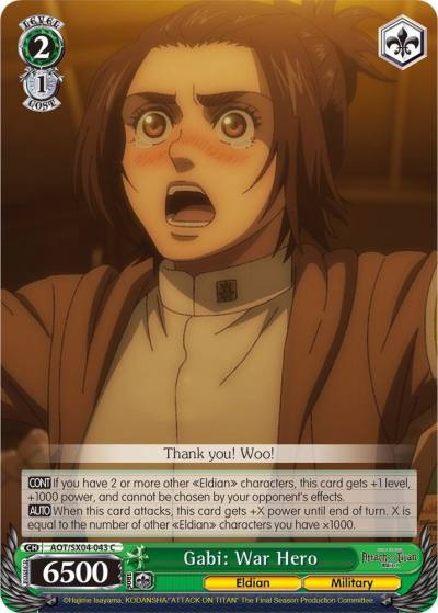 Gabi War Hero AOT/SX04-043 C Attack On Titan: Final Season Card