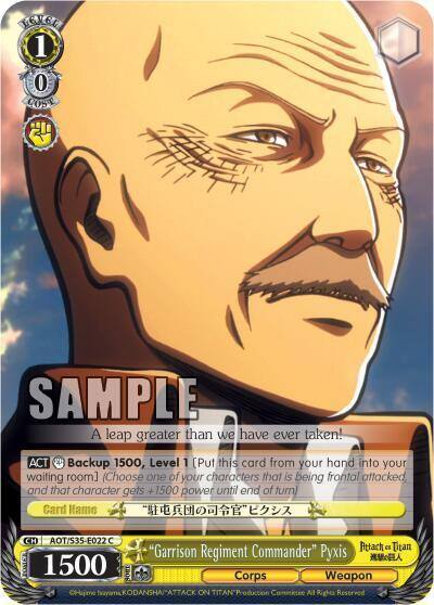 Garrison Regiment Commander Pyxis AOT/S35-E022 C Attack on Titan Card