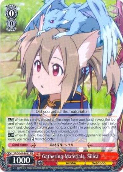 Gathering Materials Silica SAO/S47-E051 RR Sword Art Online Re: Edit Card