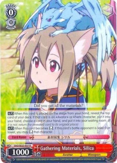 Gathering Materials Silica SAO/SE23-E07 R Sword Art Online II Card