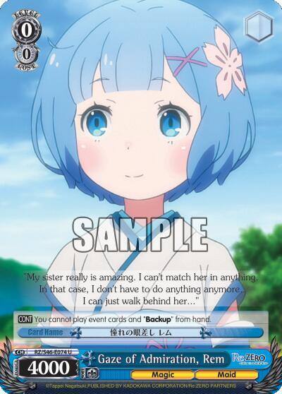 Gaze of Admiration Rem RZ/S46-E074 U Re:ZERO Card