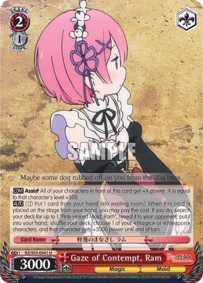 Gaze of Contempt Ram RZ/S55-E041 U Re:ZERO Vol.2 Card