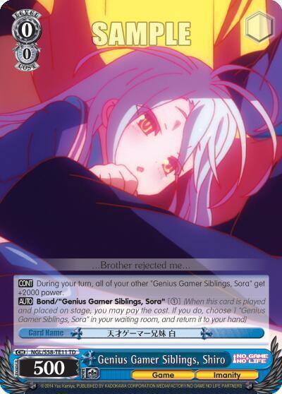 Genius Gamer Siblings Shiro NGL/S58-TE11 TD No Game No Life Card