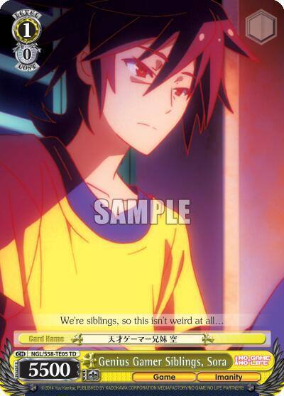 Genius Gamer Siblings Sora NGL/S58-TE05 TD No Game No Life Card