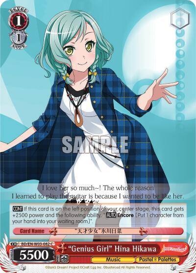 Genius Girl Hina Hikawa BD/EN-W03-082 C BanG Dream! Girls Band Party! MULTI LIVE Card