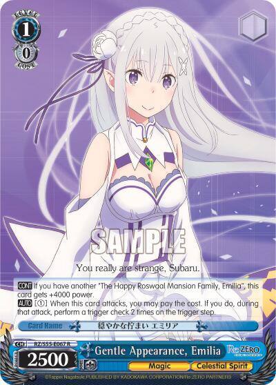 Gentle Appearance Emilia RZ/S55-E067 R Re:ZERO Vol.2 Card
