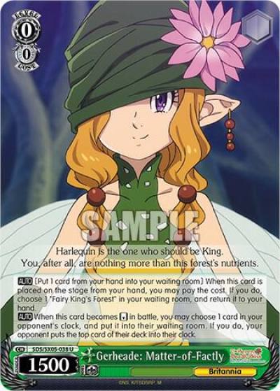 Gerheade Matter of Factly SDS/SX05-038 U The Seven Deadly Sins: Revival of The Commandments Card