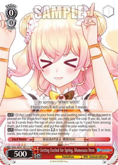 Getting Excited for Spring Momosuzu Nene HOL/W91-TE111 TD hololive production Card