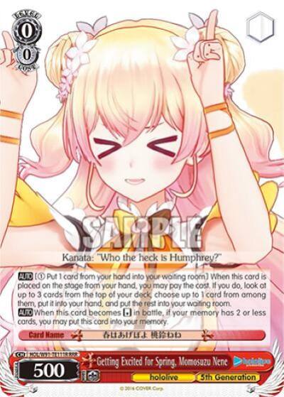 Getting Excited for Spring Momosuzu Nene RRR HOL/W91-TE111R RRR hololive production Card