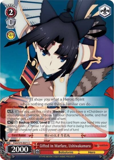 Gifted in Warfare Ushiwakamaru FGO/S75-E071 C Fate/Grand Order Absolute Demonic Front: Babylonia Card