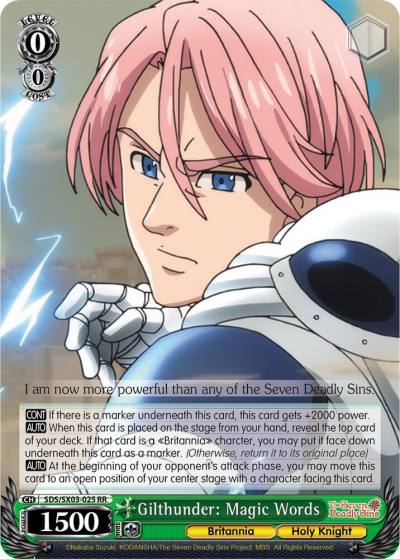 Gilthunder Magic Words SDS/SX03-025 RR The Seven Deadly Sins Card