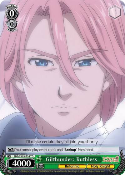 Gilthunder Ruthless SDS/SX03-T14 TD The Seven Deadly Sins Card