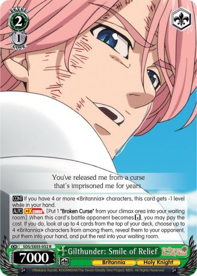 Gilthunder Smile of Relief SDS/SX03-032 R The Seven Deadly Sins Card