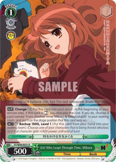 Girl Who Leapt Through Time Mikuru SY/W08-E031 R The Melancholy of Haruhi Suzumiya Card