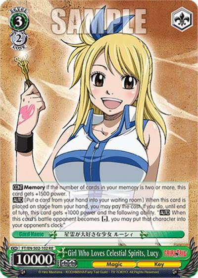 Girl Who Loves Celestial Spirits Lucy FT/EN-S02-102 R RE Fairy Tail Chronicle Set Card