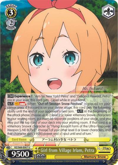 Girl from Village Irlam Petra RZ/S68-E007 U Re:ZERO Memory Snow Card
