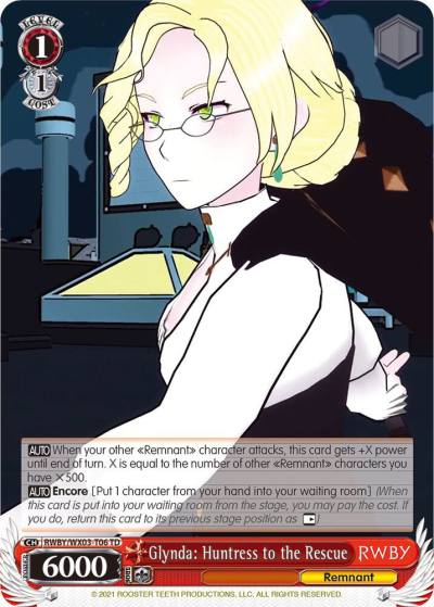 Glynda Huntress to the Rescue RWBY/WX03-T06 TD RWBY Card