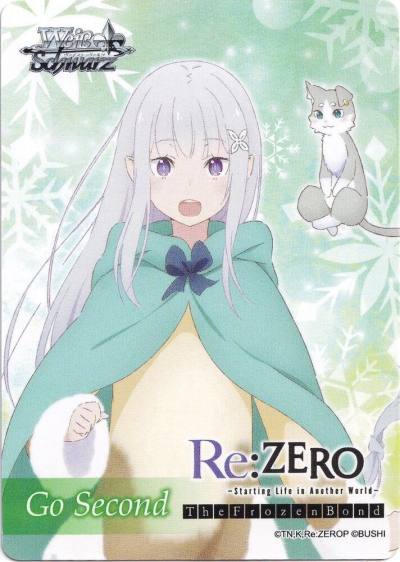 Go Second Card Contractor and Spirit Emilia and Puck Re:ZERO: The Frozen Bond Card