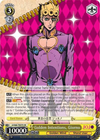 Golden Intentions Giorno SR JJ/S66-TE07S SR JoJo's Bizarre Adventure: Golden Wind Card