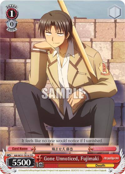 Gone Unnoticed Fujimaki AB/W31-TE16 TD Angel Beats! Re:Edit Card