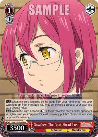 Gowther The Goat Sin of Lust SDS/SX05-068 U The Seven Deadly Sins: Revival of The Commandments Card