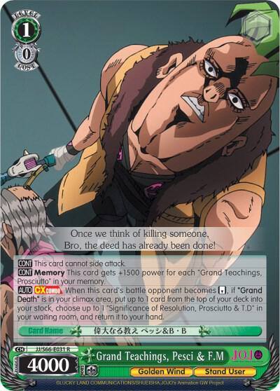 Grand Teachings Pesci and FM JJ/S66-E031 R JoJo's Bizarre Adventure: Golden Wind Card