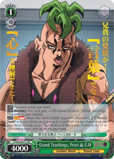 Grand Teachings Pesci and FM JJR Gold Stamp JJ/S66-E031J JJR JoJo's Bizarre Adventure: Golden Wind Card