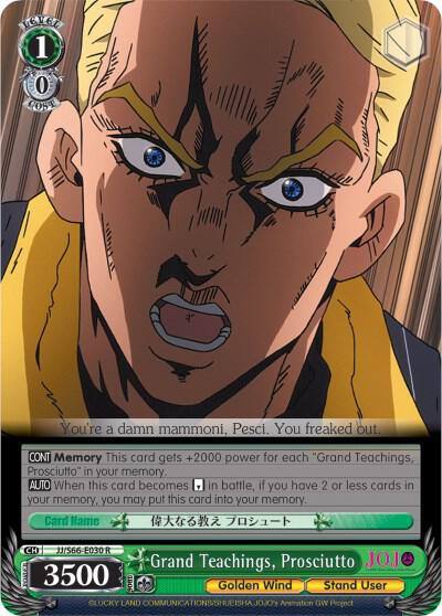 Grand Teachings Prosciutto JJ/S66-E030 R JoJo's Bizarre Adventure: Golden Wind Card