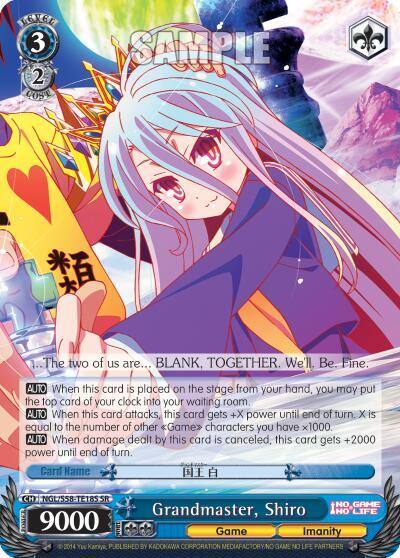 Grandmaster Shiro SR NGL/S58-TE18S SR No Game No Life Card
