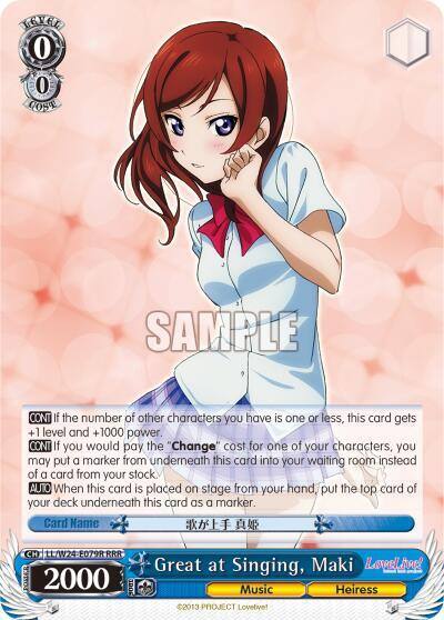 Great at Singing Maki RRR LL/W24-E079R RRR Love Live! Card