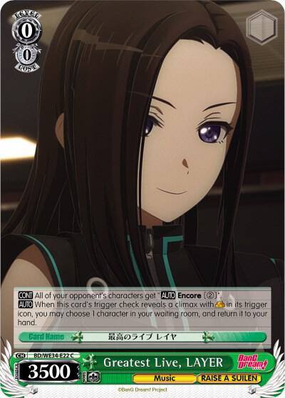 Greatest Live LAYER Parallel Foil BD/WE34-E22 C Morfonica x RAISE A SUILEN Card