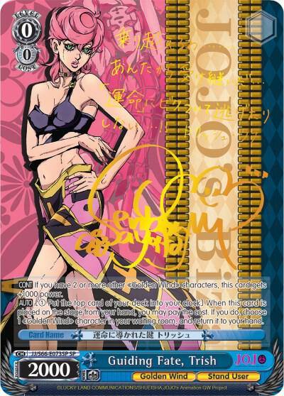 Guiding Fate Trish SP Gold Signature JJ/S66-E073SP SP JoJo's Bizarre Adventure: Golden Wind Card