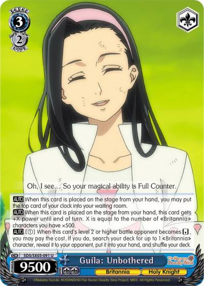 Guila Unbothered SDS/SX03-091 U The Seven Deadly Sins Card