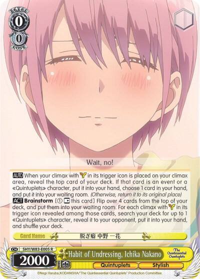 Habit of Undressing Ichika Nakano 5HY/W83-E005 R The Quintessential Quintuplets Card