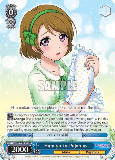 Hanayo in Pajamas LL/EN-W01-095 U Love Live! DX Card