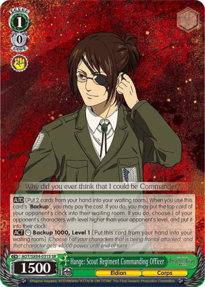 Hange Scout Regiment Commanding Officer SR AOT/SX04-031S SR Attack On Titan: Final Season Card