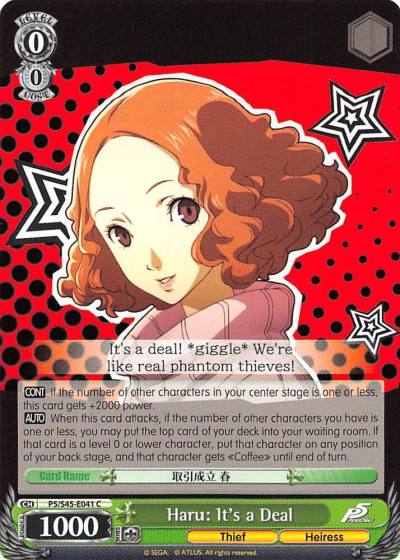 Haru Its a Deal P5/S45-E041 C Persona 5 Card