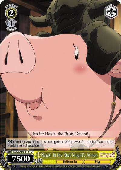 Hawk In the Rust Knights Armor SDS/SX03-T10 TD The Seven Deadly Sins Card