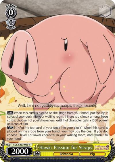 Hawk Passion for Scraps SDS/SX03-006 R The Seven Deadly Sins Card